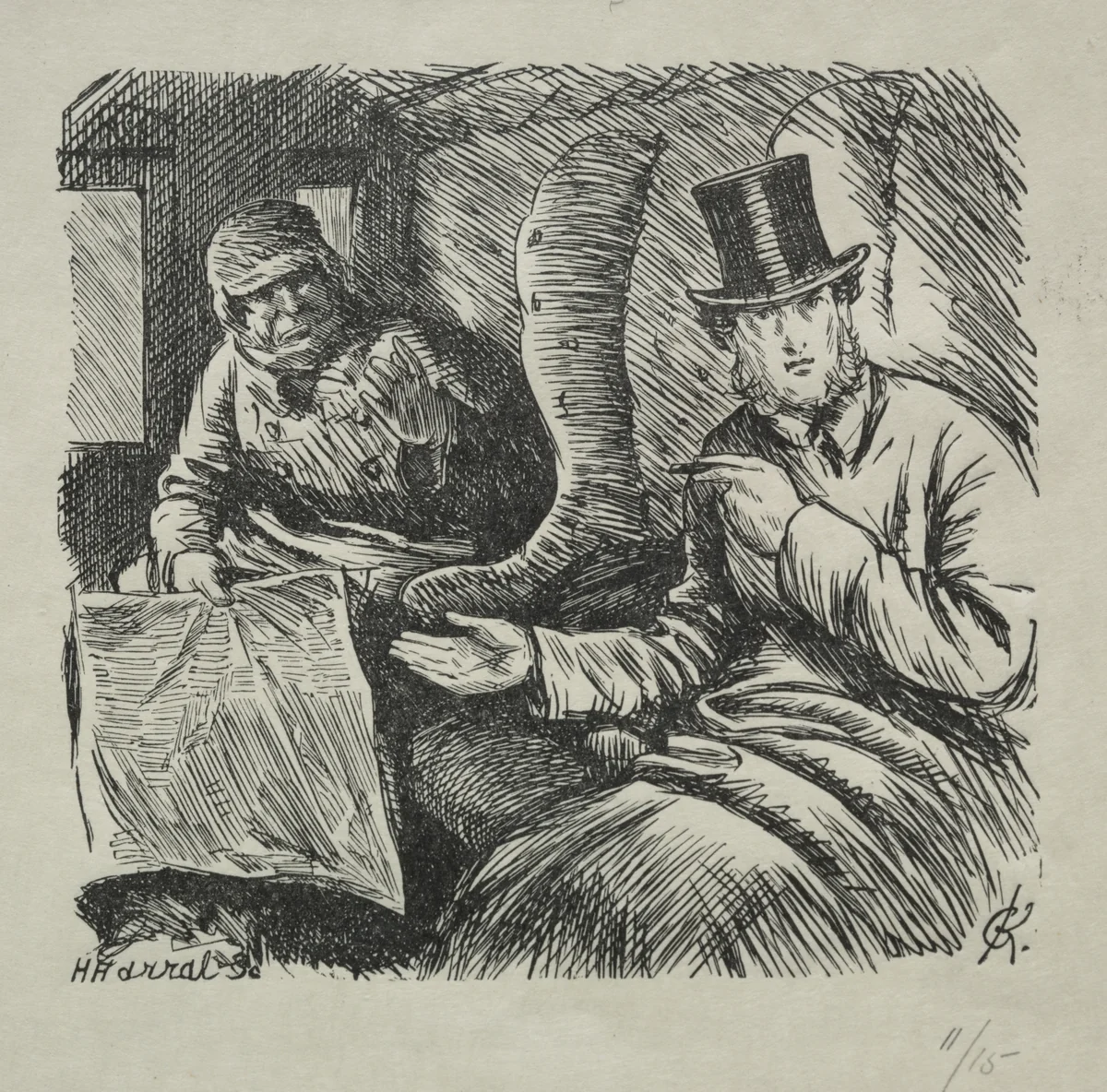 Smoking Strictly Prohibited by Charles Samuel Keene, print, 1868