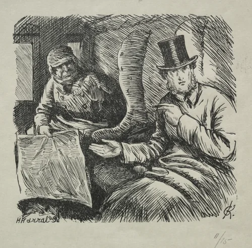 Smoking Strictly Prohibited by Charles Samuel Keene, print, 1868