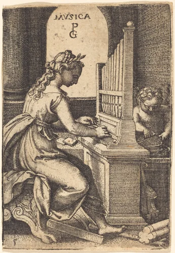 Music by Georg Pencz, print, 1500-1550