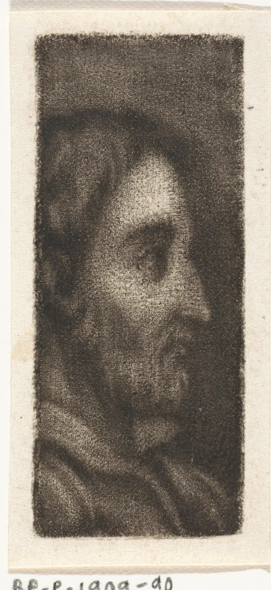 Hoofd van een man, in profiel by Aert Schouman, print, 1720-1792