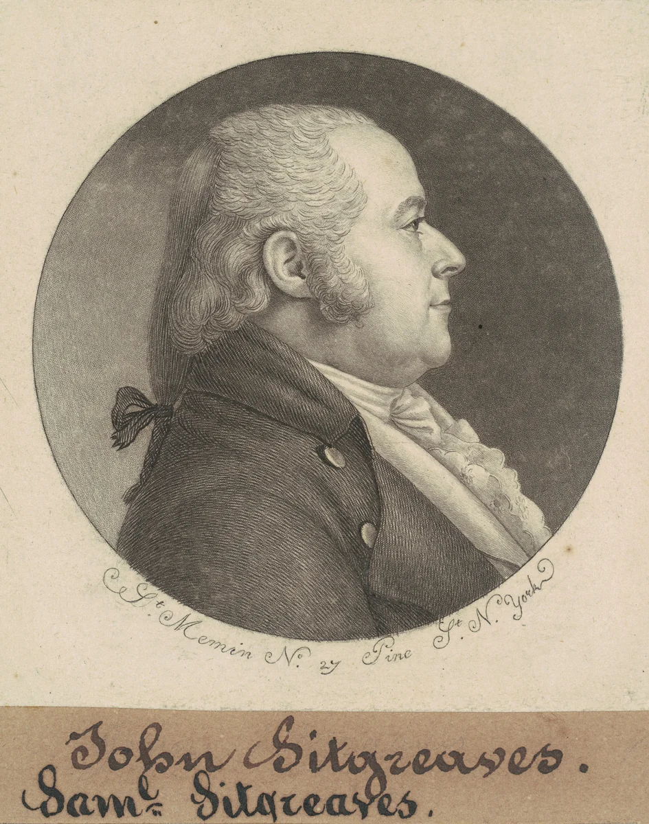 Samuel Sitgreaves by Charles B. J. Févret de Saint-Mémin, print, 1797-1798