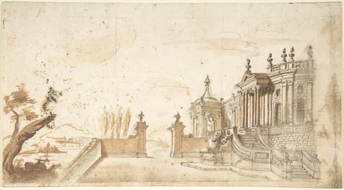 Architectural Fantasy by anonymous, drawing, 1700-1780