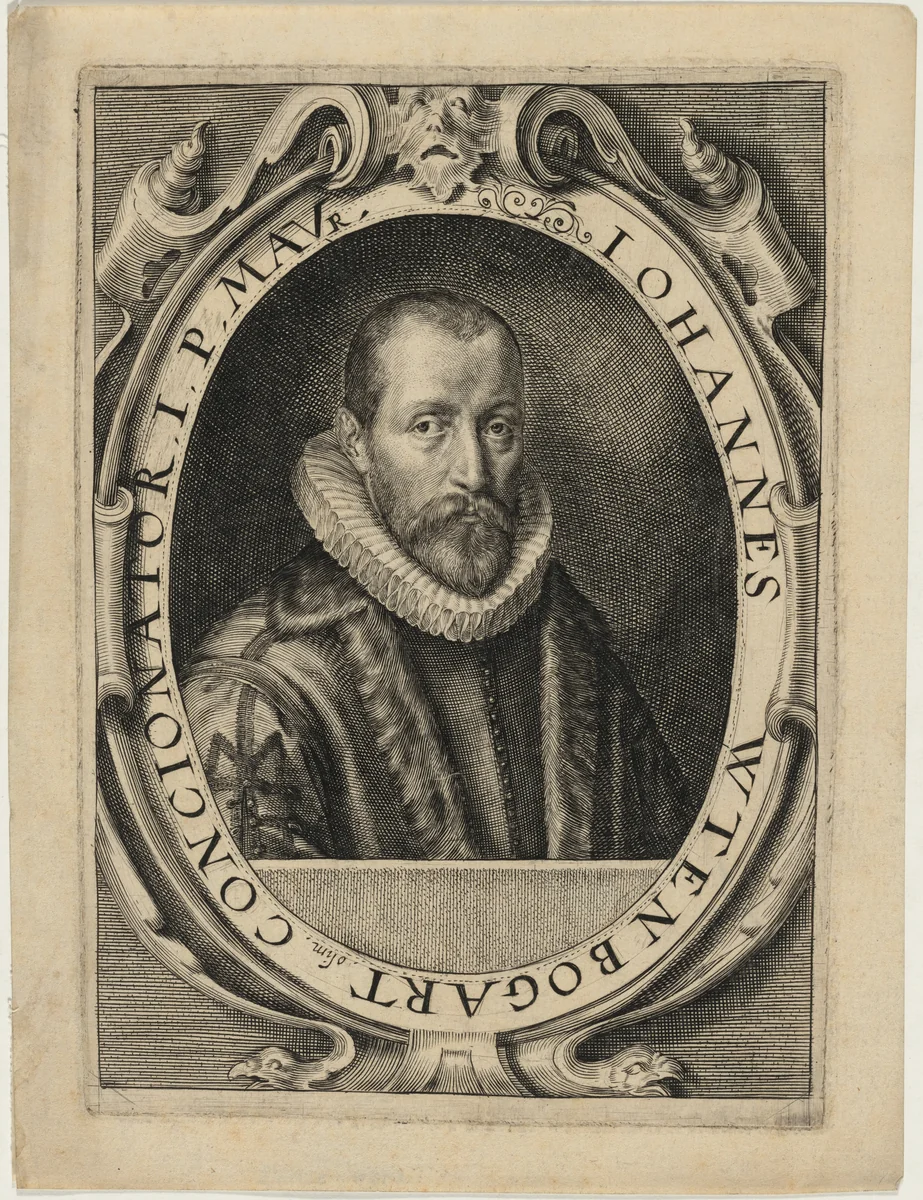 Johannes Utenbogaert by Willem Jacobsz Delff, print, 1580-1638