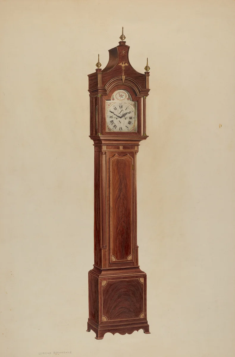 Tall Clock by Lorenz Rothkranz, index of american design, 1938