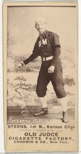 Daniel Eckford "Ecky" Stearns, 1st Base, Kansas City Cowboys, from the Old Judge series (N172) for Old Judge Cigarettes by Goodwin & Company, photograph, 1888