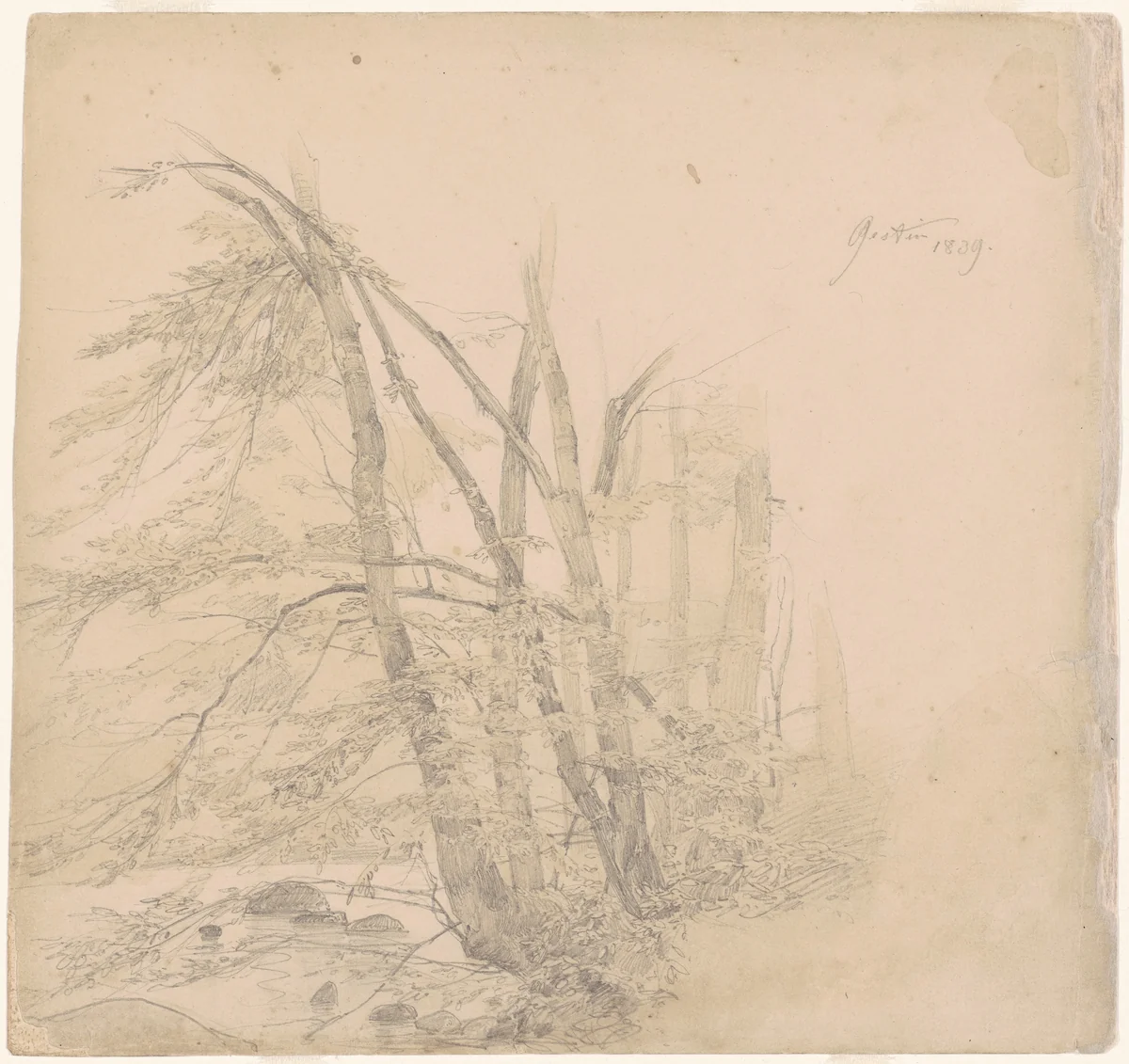 Gestin by Emanuel Leutze, drawing, 1839