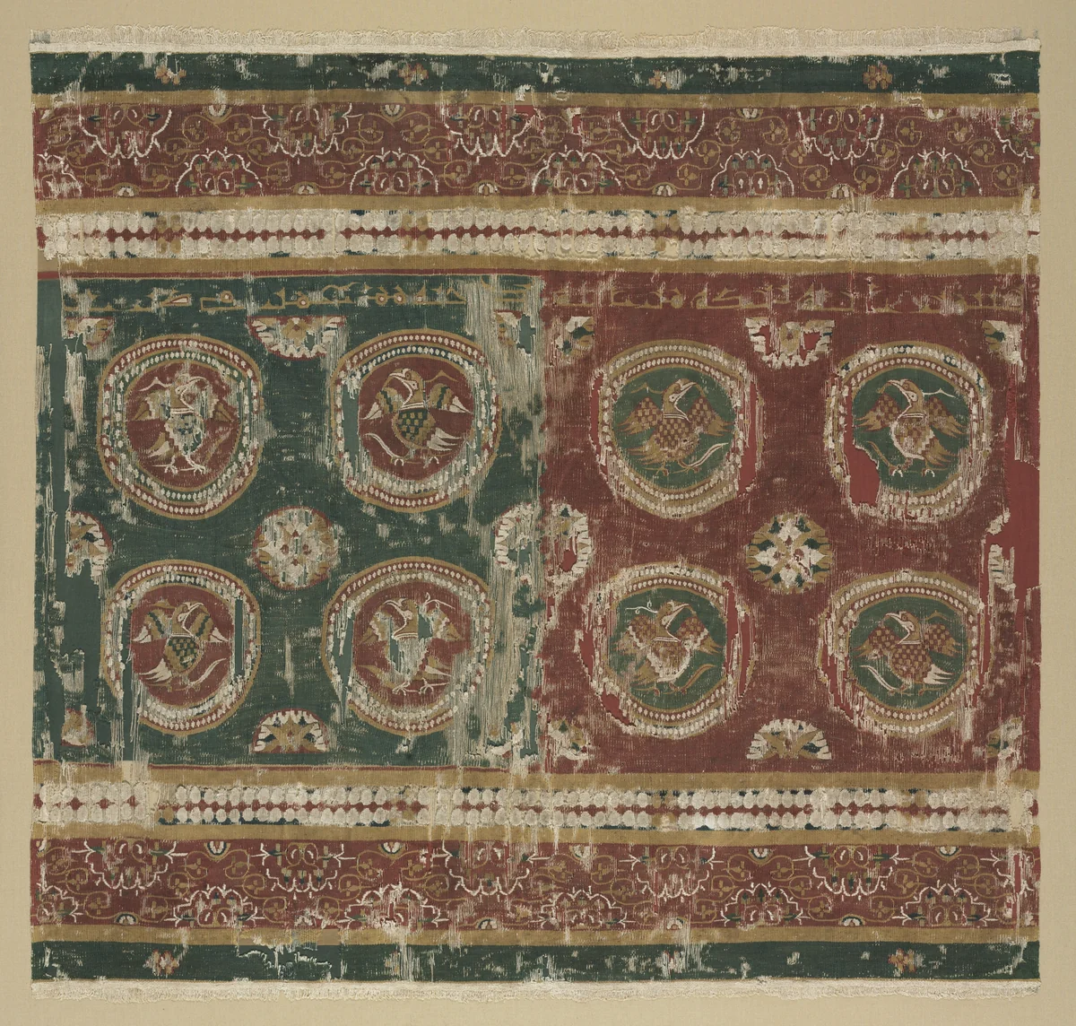 Pillow cover with Arabic inscription by Unknown, textile, 800-899