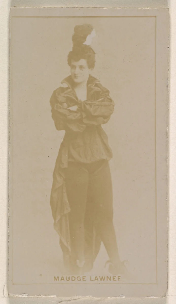 Madge Lawner, from the Actresses series (N245) issued by Kinney Brothers to promote Sweet Caporal Cigarettes by Kinney Brothers Tobacco Company, photograph, 1890