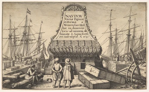 Title page: Dutch Ships by Wenceslaus Hollar, print, 1647