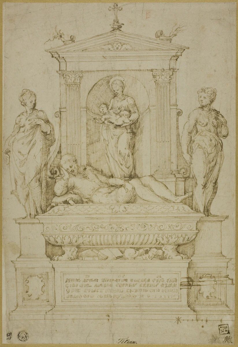 Project for a Tomb by Giulio Campi, drawing, 1537-1543