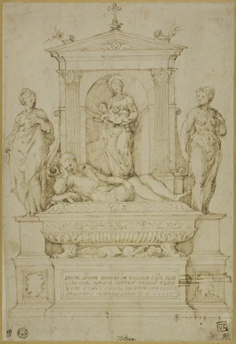 Project for a Tomb by Giulio Campi, drawing, 1537-1543