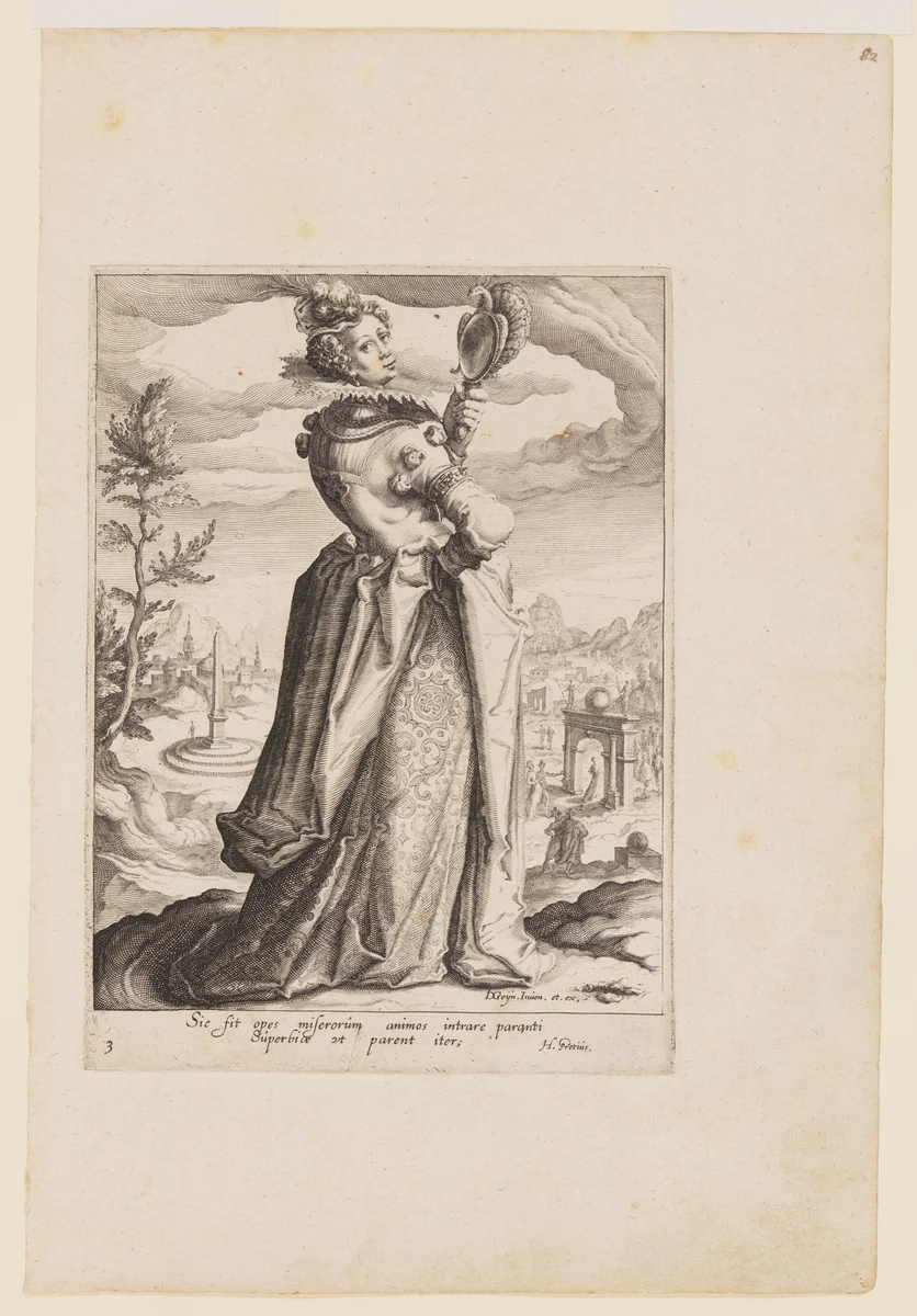 Pride, from Virtues and Vices by Zacharias Dolendo, print, 1596