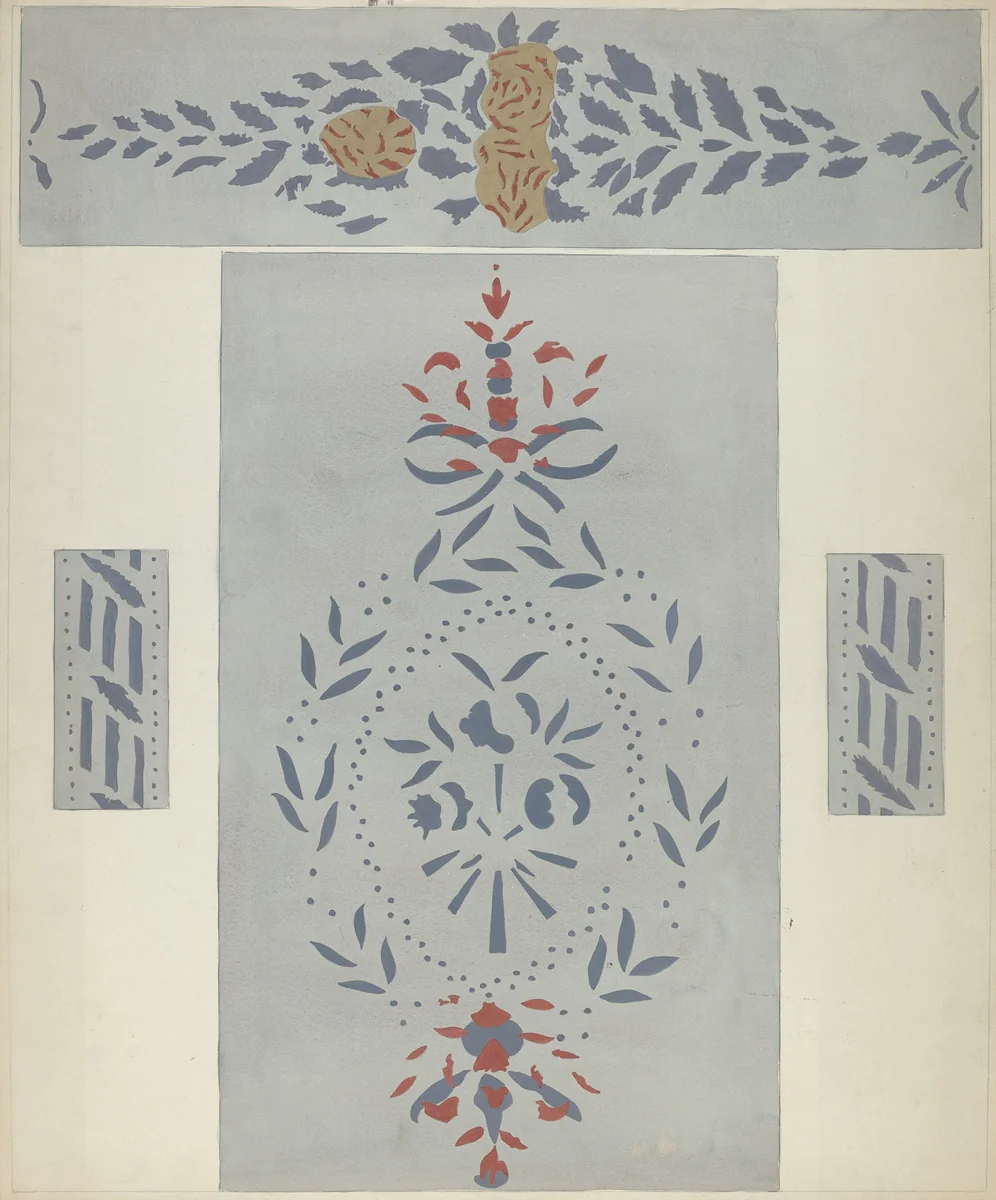 Stencilled Wall (Detail) by Alvin M. Gully, index of american design, 1940