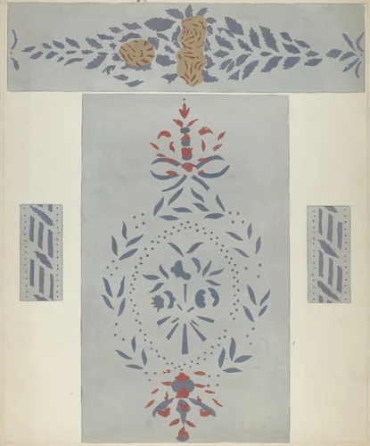 Stencilled Wall (Detail) by Alvin M. Gully, index of american design, 1940