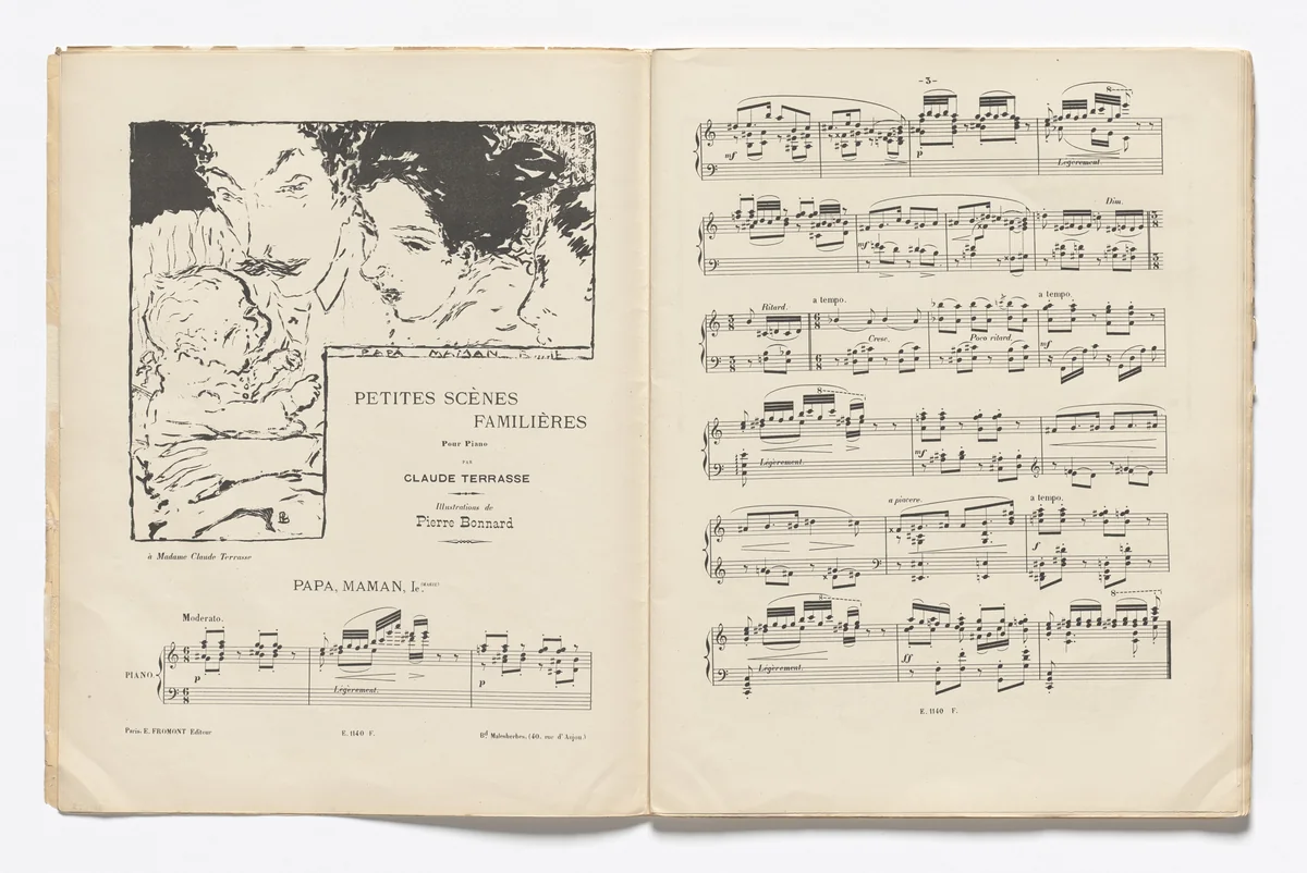 Papa, Mama (Papa, maman) (headpiece, page 2) from Petites scènes familières by Pierre Bonnard, illustrated book, 1893