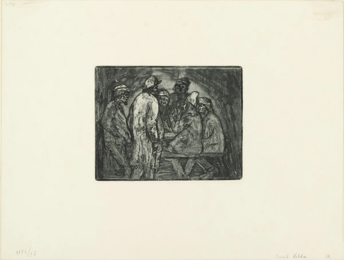 Dinner Party (Tischgesellschaft) by Emil Nolde, print, 1906
