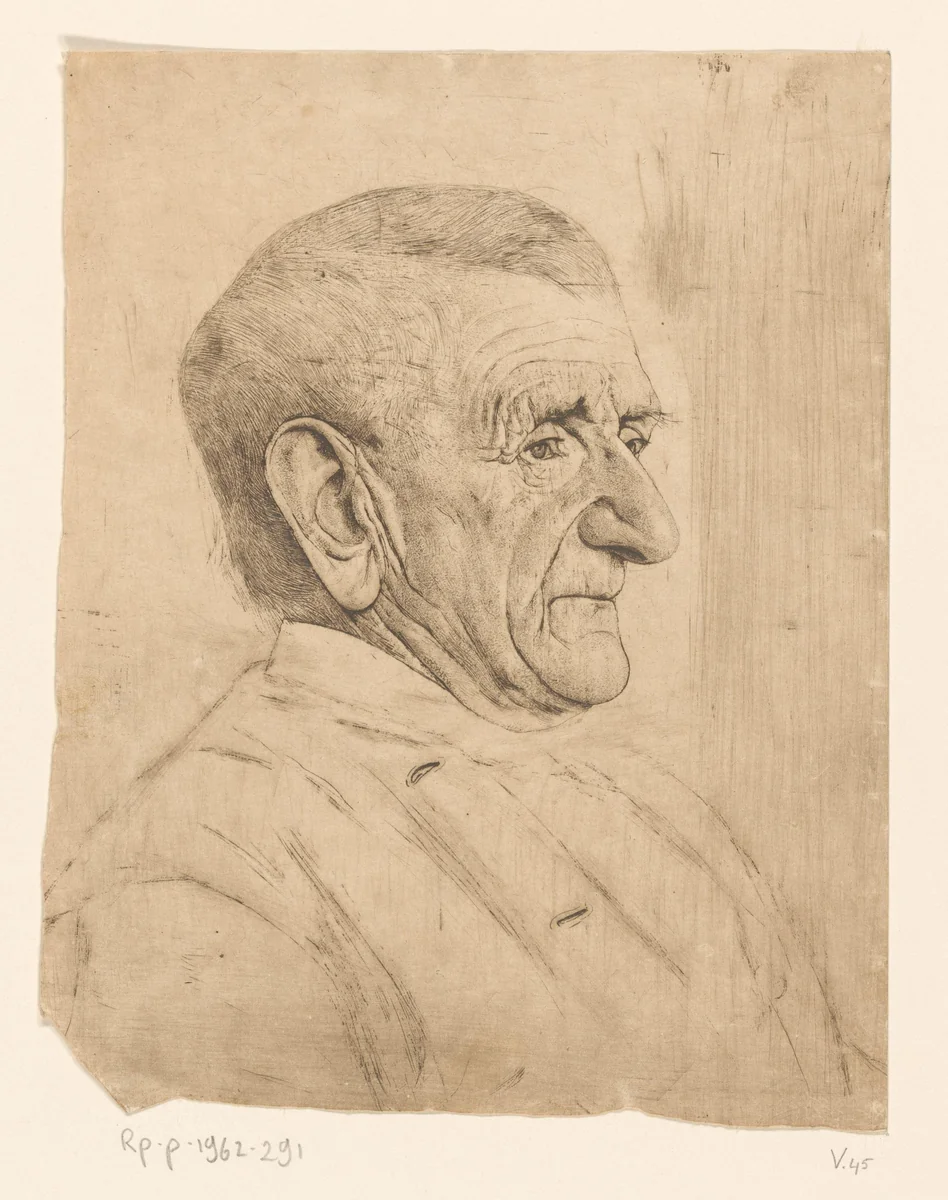 Portret van Jan Schaap by Jan Veth, print, 1891-1892