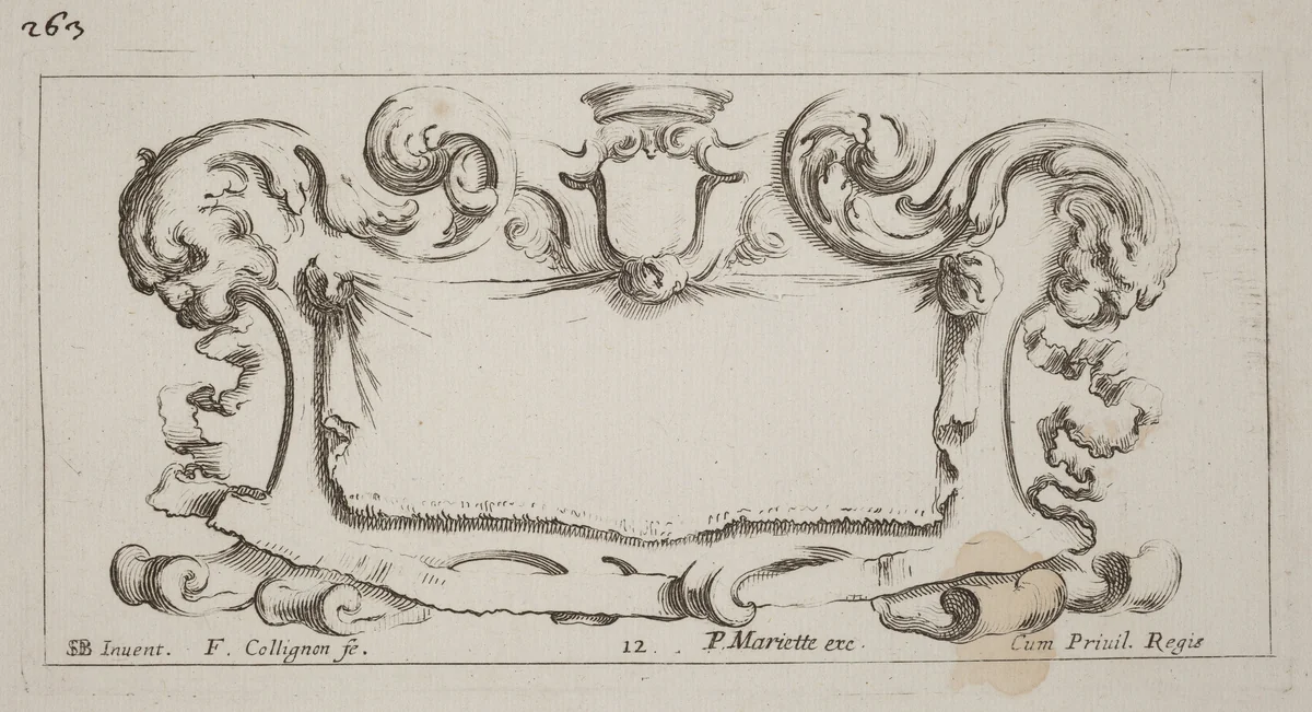 Cartouche by François Collignon; Stefano Della Bella, print, 1646