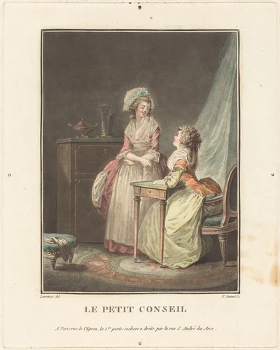 Le petit conseil by Jean-François Janinet; Nicolas Lavreince, print, 1752-1814