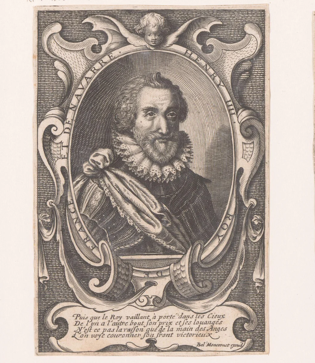 Portret van Hendrik IV van Frankrijk by anonymous, print, 1610-1668