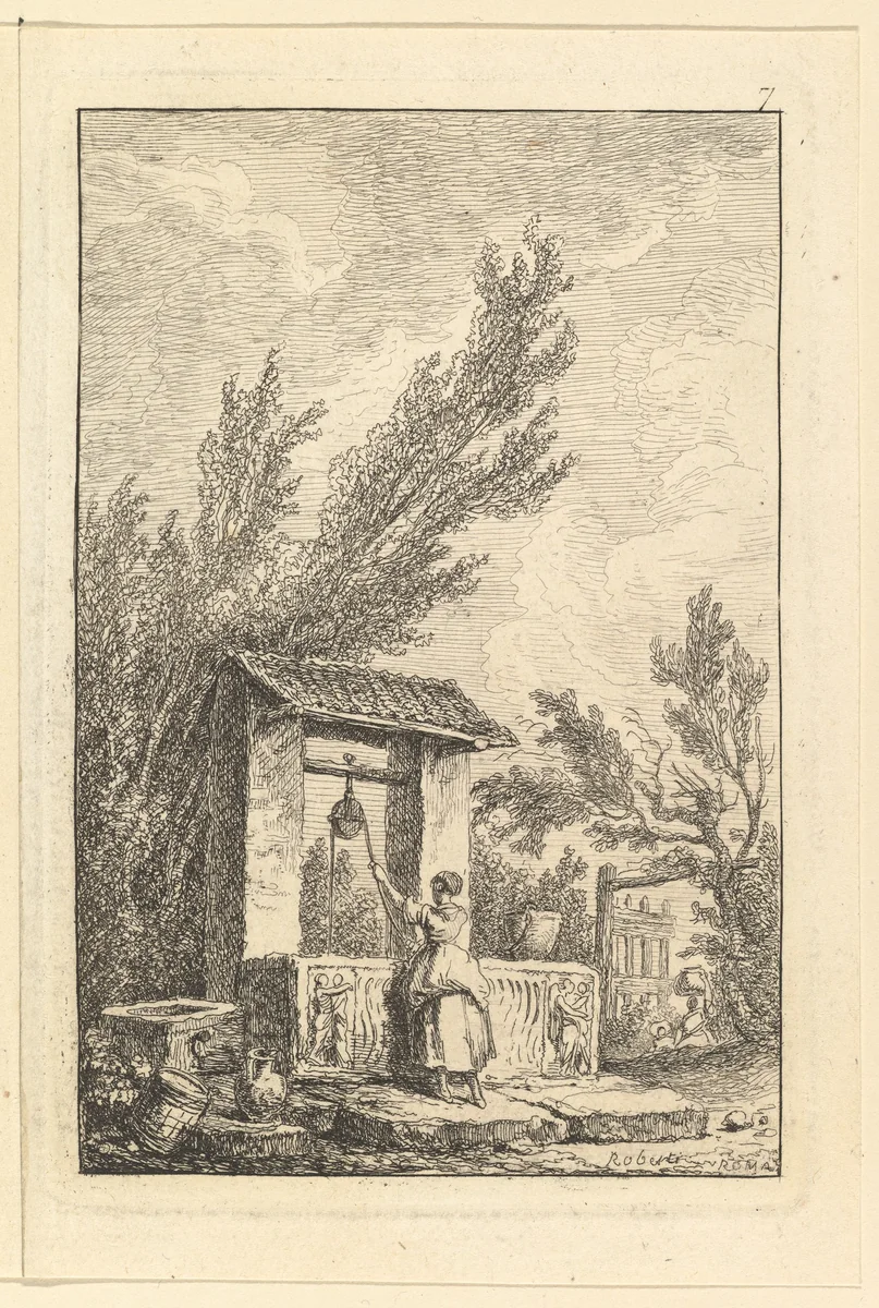 Le Puits by Hubert Robert, print, 1745-1808