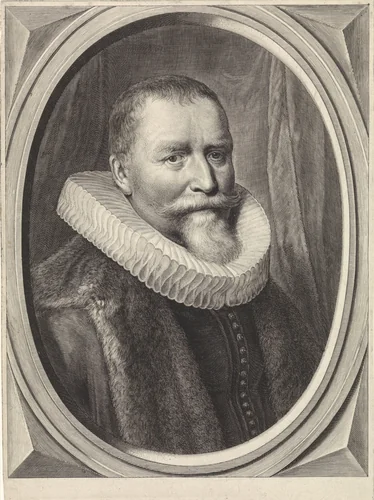 Portret van Reinier Adriaensz. Pauw op 67-jarige leeftijd by Theodor Matham, print, 1631