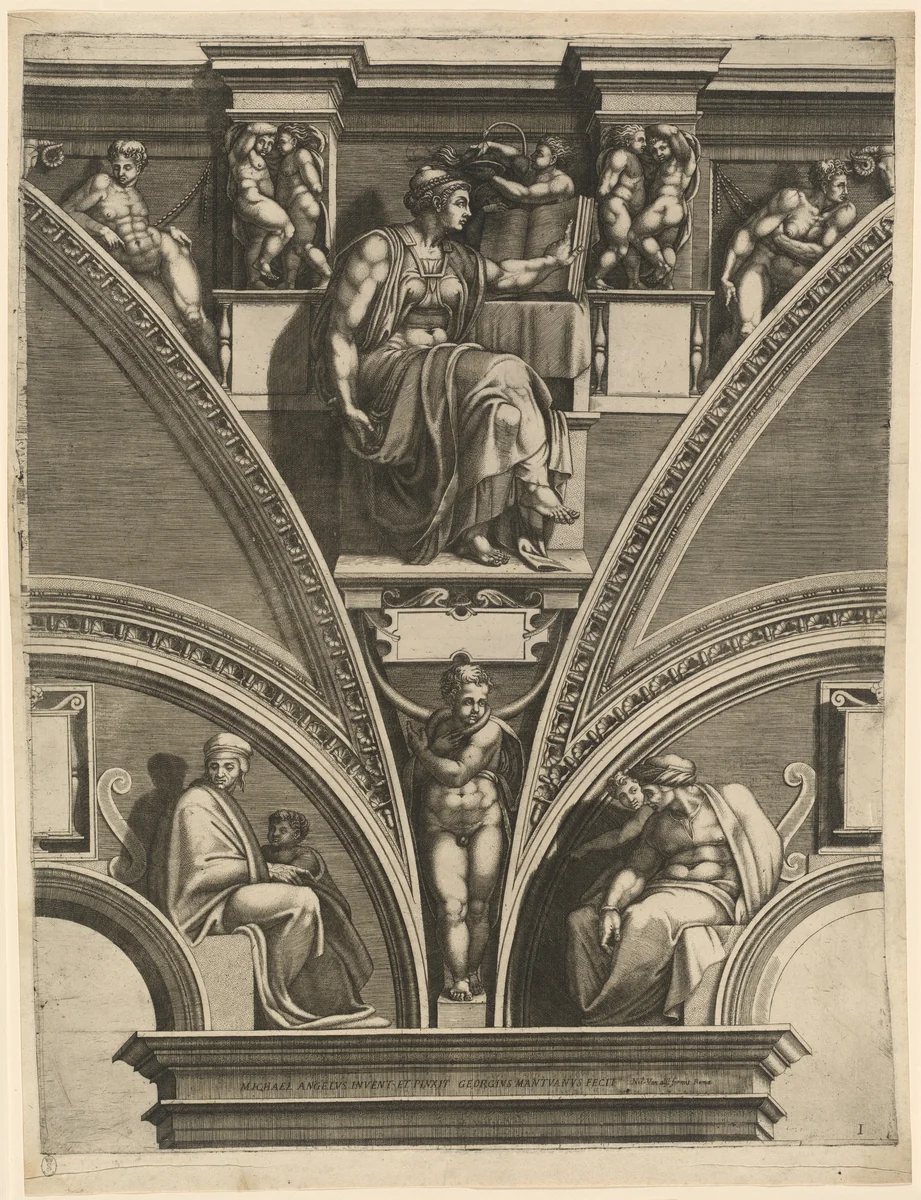 The Eritrean Sibyl by Giorgio Ghisi, print, 1570-1574