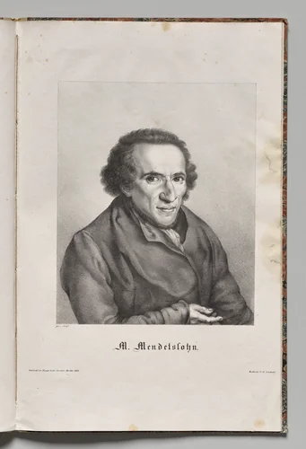 Germany's Famous Authors: Portrait of Moses Mendelssohn by Gustav Lüderitz, print, 1824