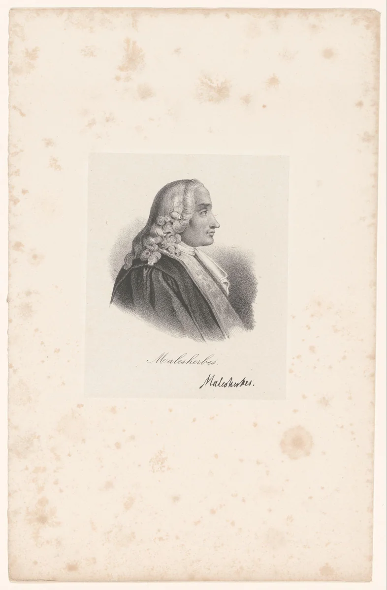 Portret van Chrétien-Guillaume de Lamoignon de Malesherbes by anonymous, print, 1818-1842