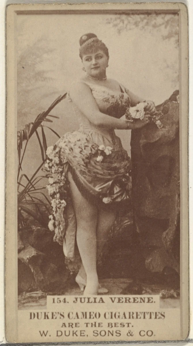 Card Number 154, Julia Verene, from the Actors and Actresses series (N145-5) issued by Duke Sons & Co. to promote Cameo Cigarettes by W. Duke, Sons & Co., photograph, 1880-1889