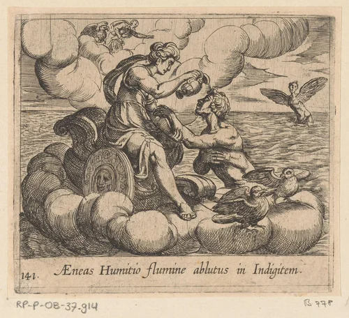 Venus maakt Aeneas onsterfelijk by Antonio Tempesta, print, 1606