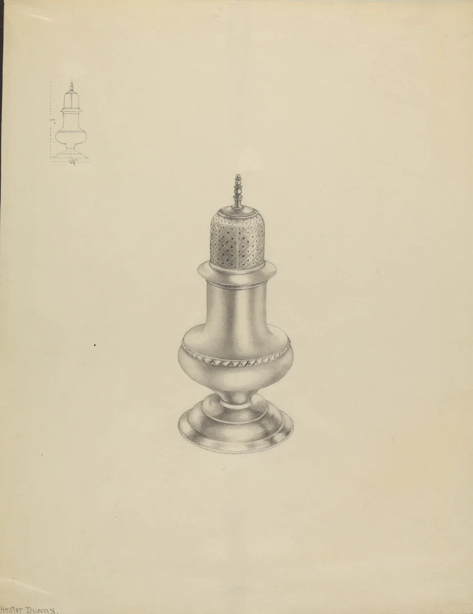 Silver Caster by Hester Duany, index of american design, 1936