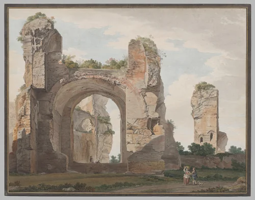 A View of the Ruins of the Baths of Caracalla by Giovanni Battista Lusieri, drawing, 1779-1781
