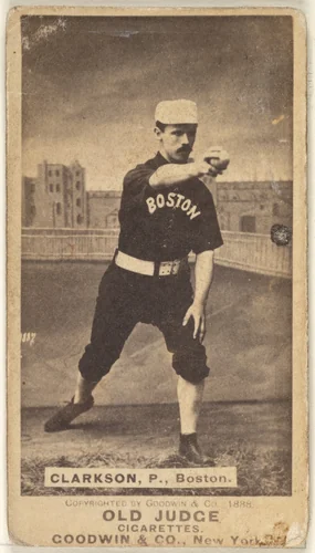 Clarkson, Pitcher, Boston, from the Old Judge series (N172) for Old Judge Cigarettes by Goodwin & Company, photograph, 1888