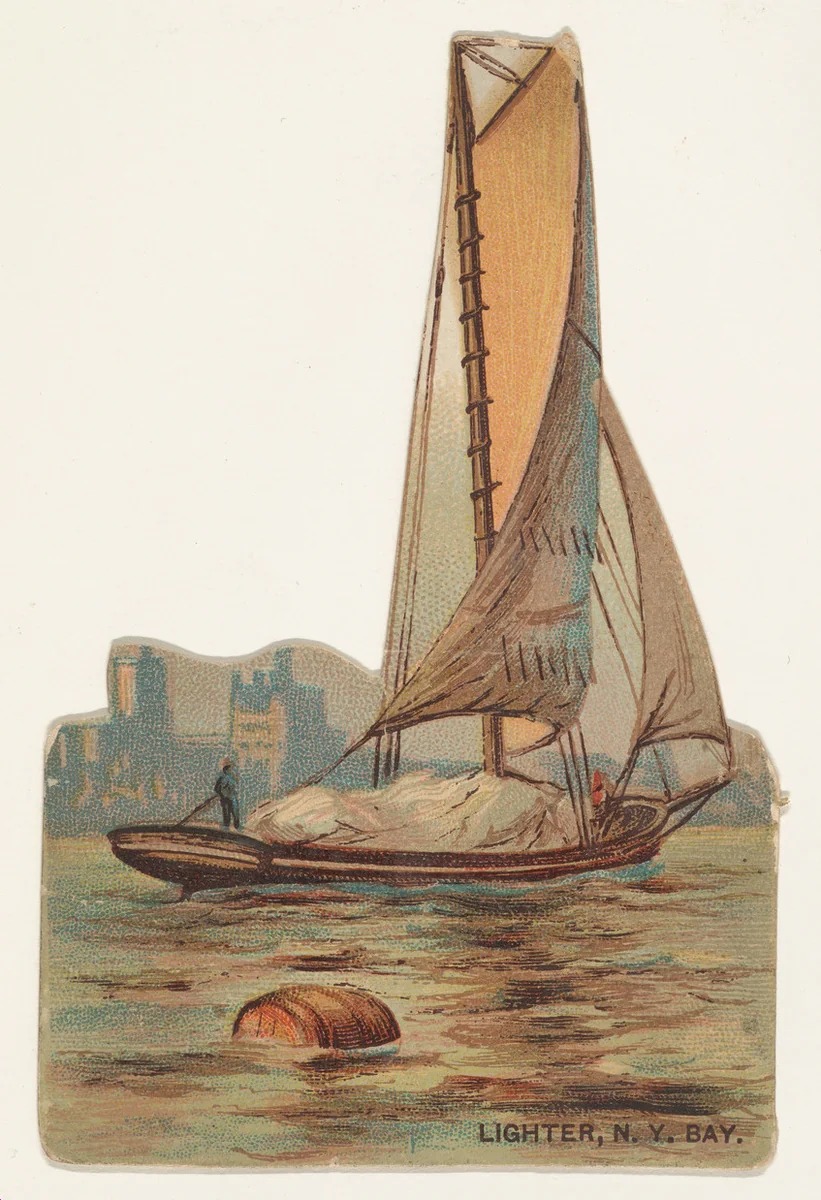 Lighter, New York Bay, from the Types of Vessels series (N139) issued by Duke Sons & Co. to promote Honest Long Cut Tobacco by W. Duke, Sons & Co., print, 1889