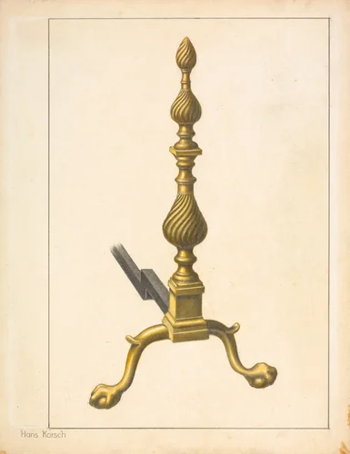 Andiron by Hans Korsch, index of american design, 1935-1942