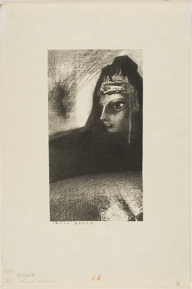 Dark Peak by Odilon Redon, print, 1887