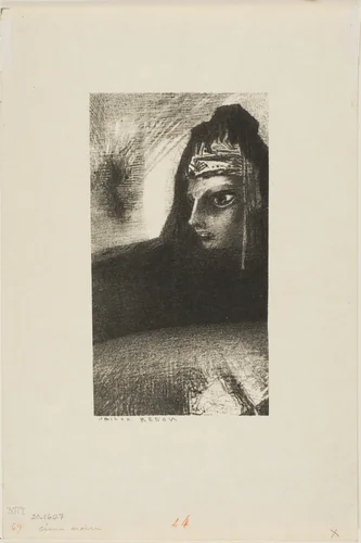 Dark Peak by Odilon Redon, print, 1887