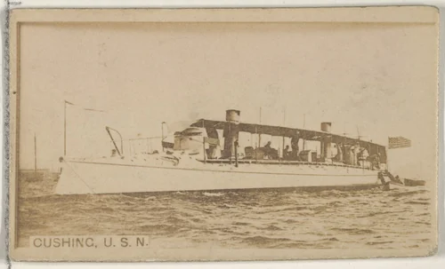 Cushing, U.S.N., from the Famous Ships series (N50) for Virginia Brights Cigarettes by Allen & Ginter, photograph, 1895