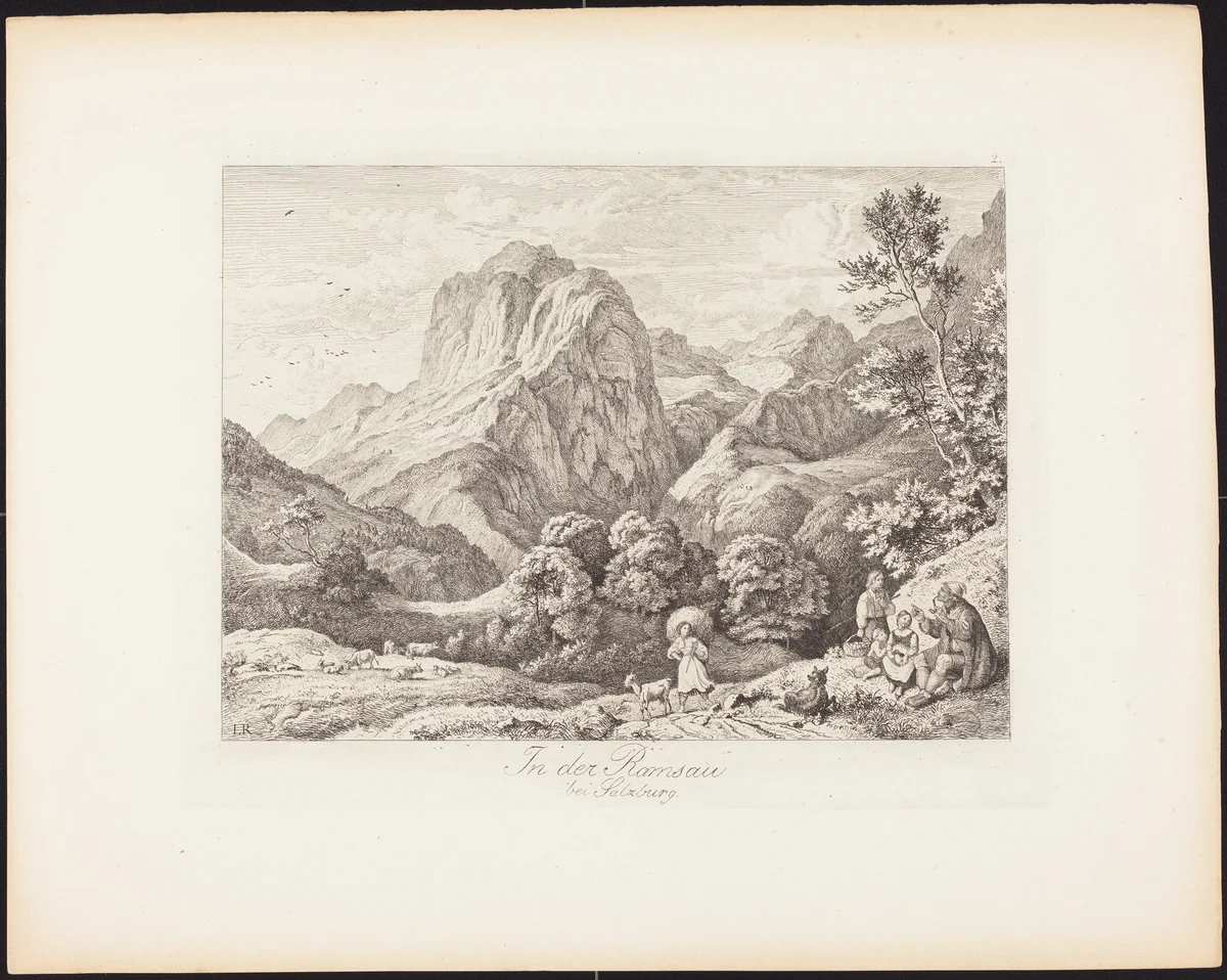 In der Ramsau bei Salzburg (In the Ramsau near Salzburg) by Ludwig Richter, print, 1830