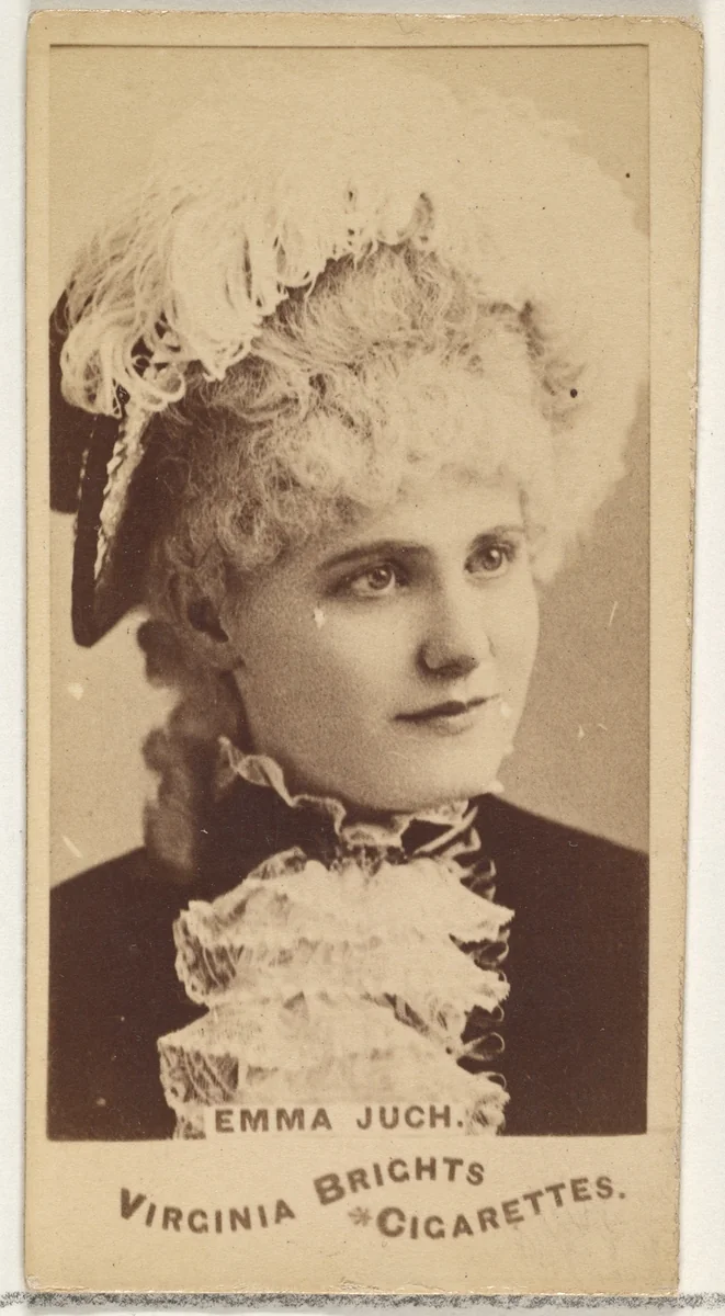 Emma Juch, from the Actors and Actresses series (N45, Type 1) for Virginia Brights Cigarettes by Allen & Ginter, photograph, 1885-1891