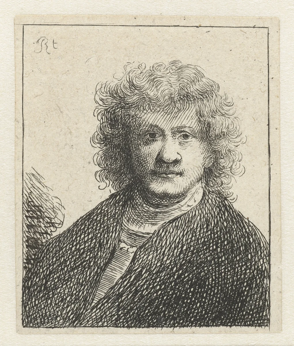 Self-portrait with a broad nose by James Hazard, print, 1807-1808