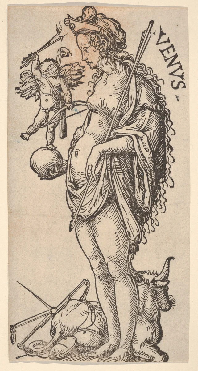 Venus with Libra and Taurus, from "The Seven Planets" by Hans Burgkmair, print, 1498-1531