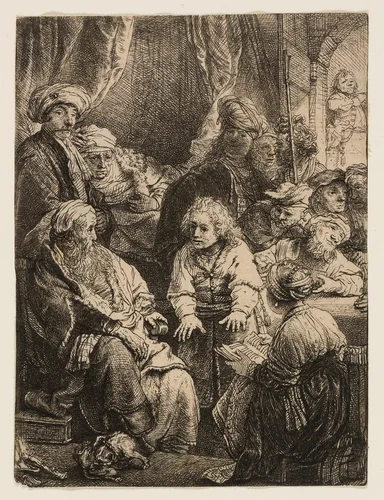 Joseph Telling His Dreams by Rembrandt van Rijn, print, 1638