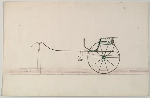 Gig (unnumbered) by Brewster & Co., drawing, 1850-1874