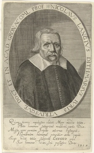 Portret van Nicolaas Langius by Steven van Lamsweerde, print, 1654