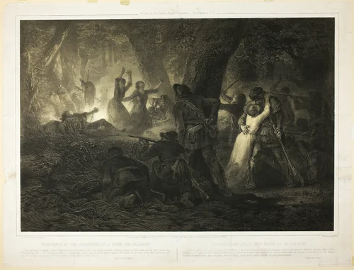 Deliverance of the Daughters of Daniel Boone and Callaway, plate two from Histoire des Premiere Colons d'Amerique by Karl Bodmer
Jean François Millet, print, 1852
