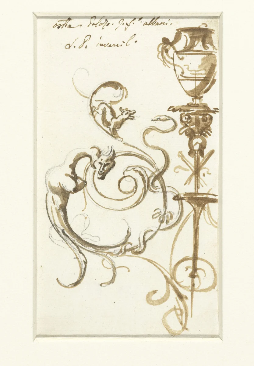 Antiek ornament by Etienne de Lavallée-Poussin, drawing, 1762-1777