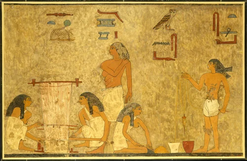 Weavers, Tomb of Khnumhotep by Norman de Garis Davies, artwork, -1897