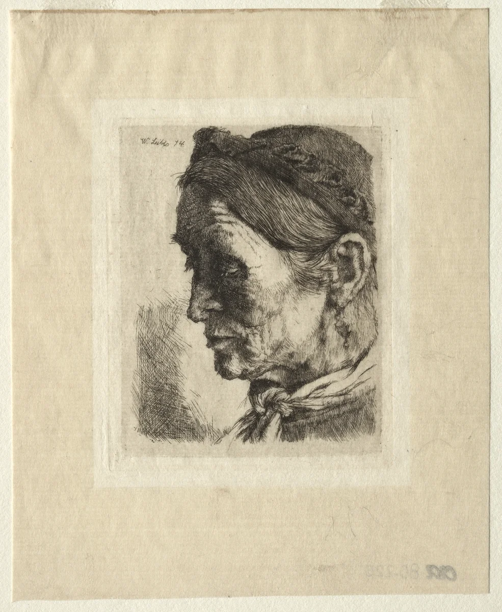 Head of a Peasant Woman by Wilhelm Leibl, print, 1874
